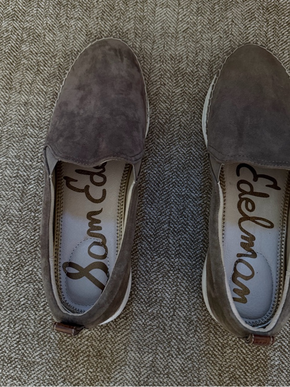 Sam Edelman Slate Gray Suede Slip-On Loafers